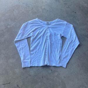 Cotton Baby Button up long sleeve top womens size L Large y2k babygirl core